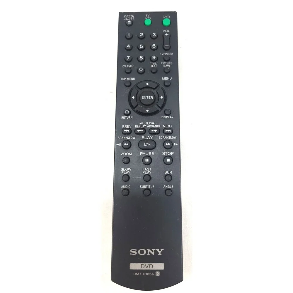 Original SONY RMT-D185A DVD Remote Control Cleaned & Tested Black